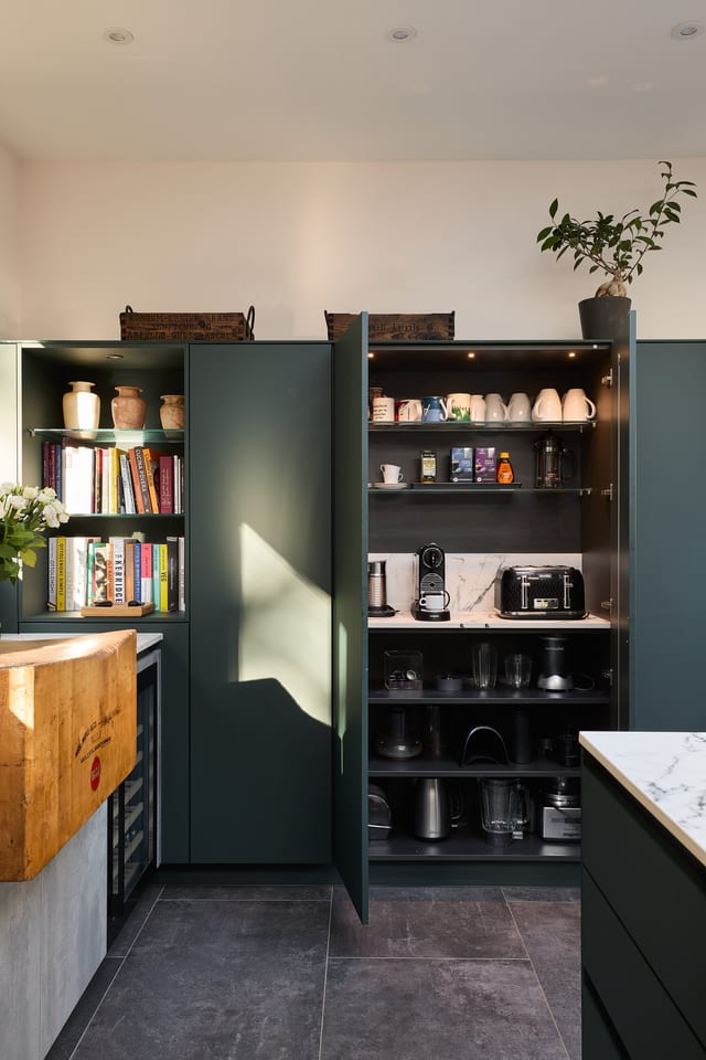Sevenoaks Green & Concrete-Effect Kitchen