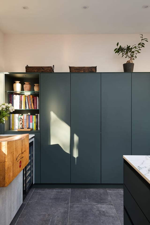 Sevenoaks Green & Concrete-Effect Kitchen